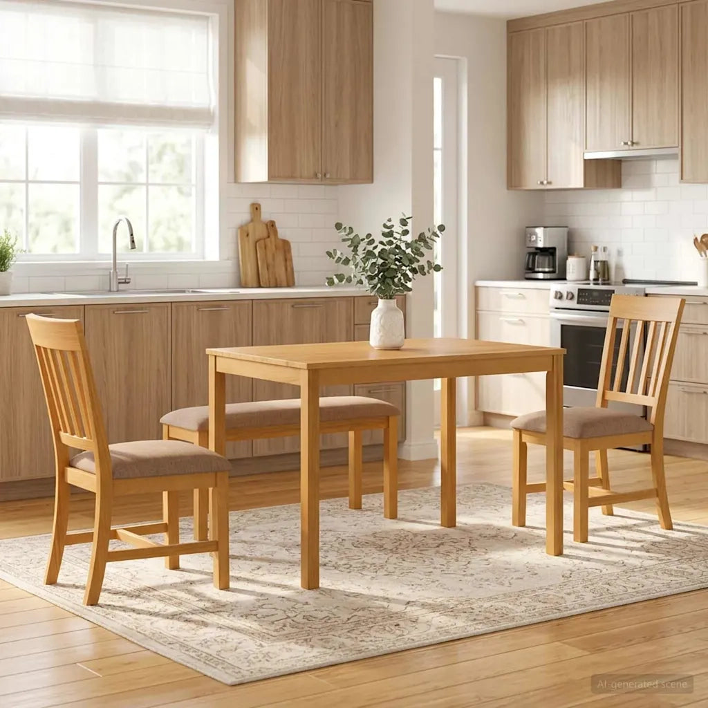 Set da pranzo 4 pz Grigio Legno di Quercia Massello 3430296