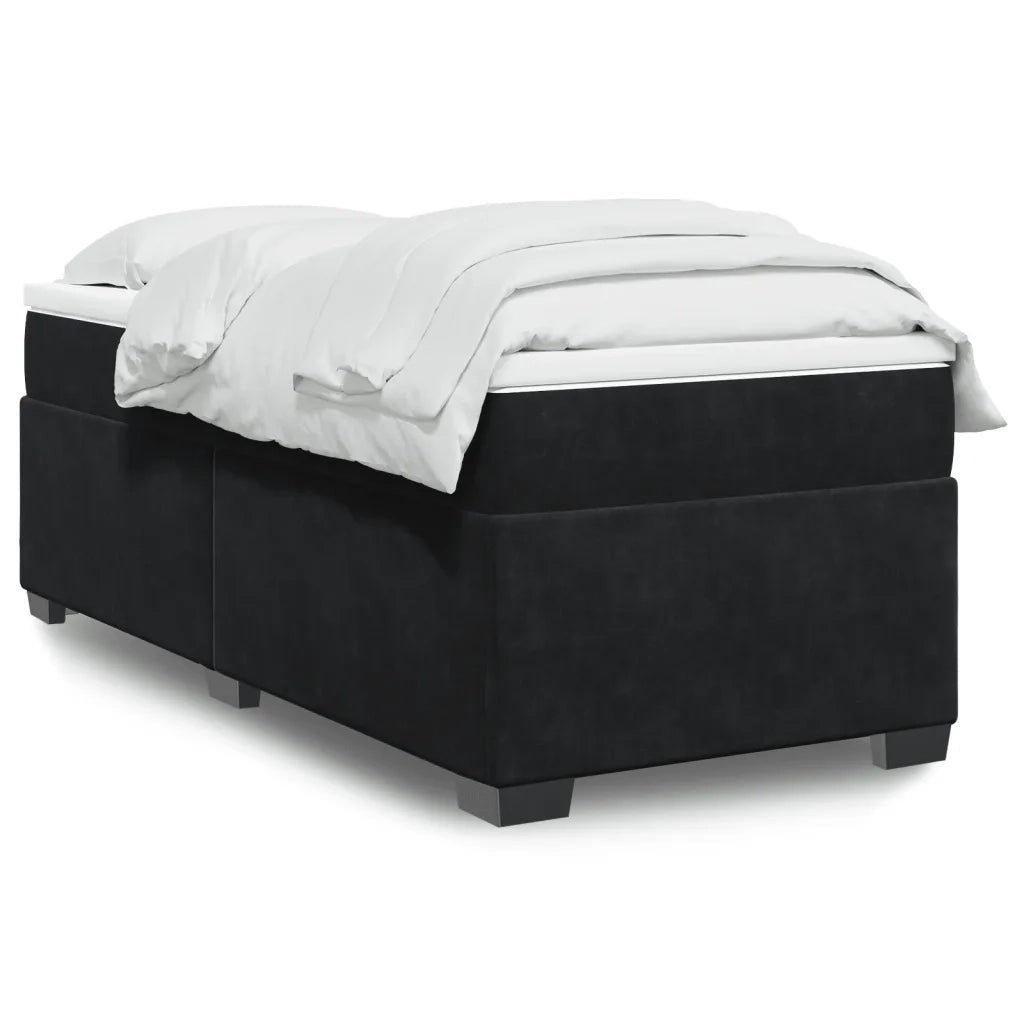 Giroletto a Molle con Materasso Nero 90x190 cm in Velluto 3285253