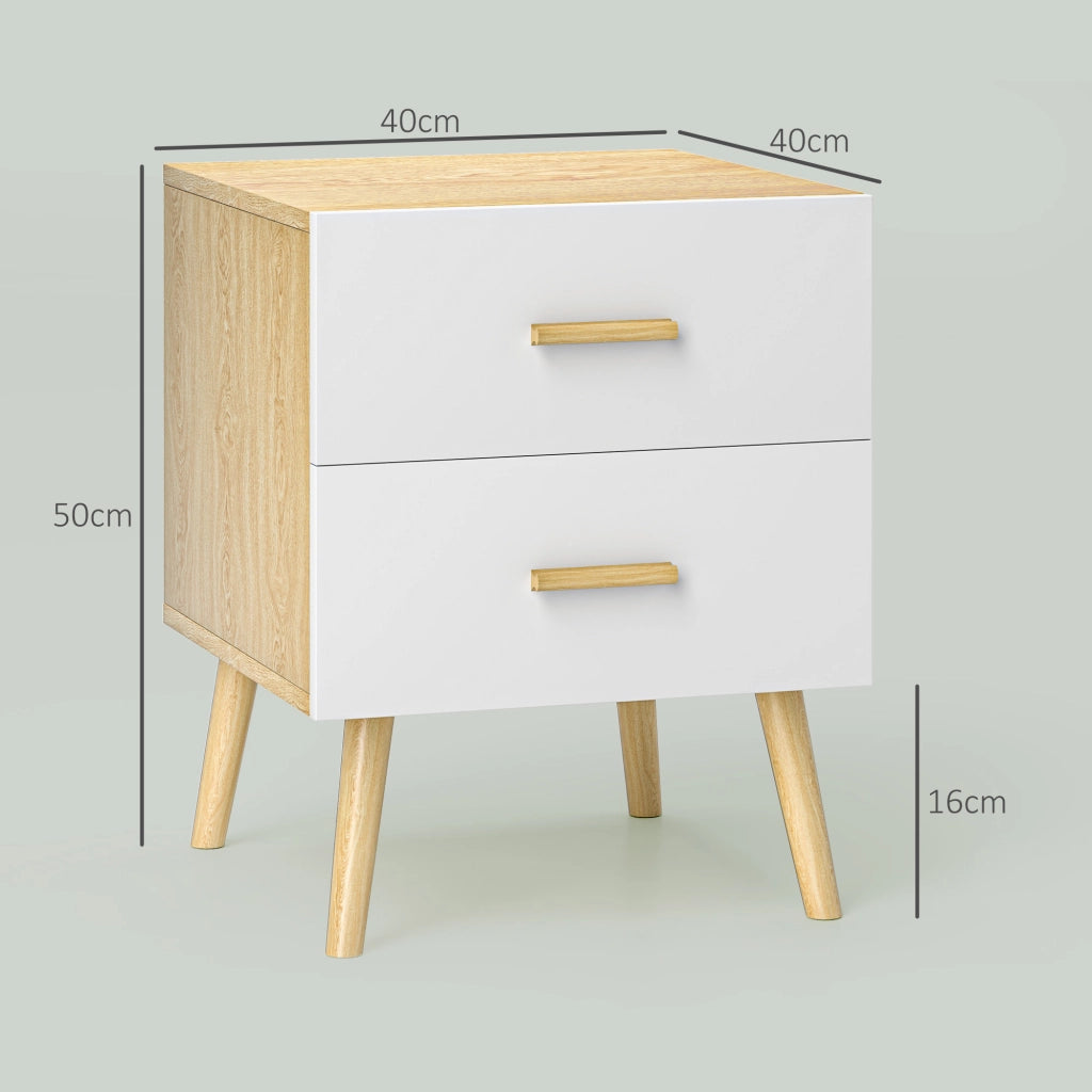 Comodino 2 Pezzi con Cassetti e Maniglie Bamb¨´ ¨C Zephmum ¨C Rovere 40x40x50