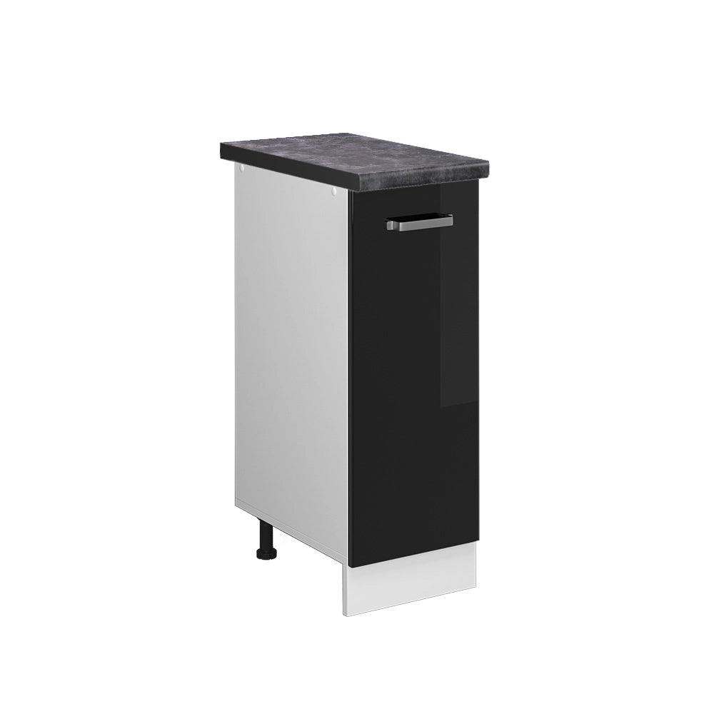 Armadio cucina dispensa alto R-Line Nero lucido/Bianco 30 cm, PL Antracite Vicco