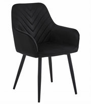 Sedia da pranzo Valora WAAV - Velluto nero con gambe nere x1