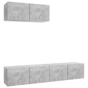 Mobile TV multimediale scaffale TV credenza mobile TV sala da pranzo soggiorno camera da letto 3 pezzi legno ingegnerizzato grigio 02_0028661