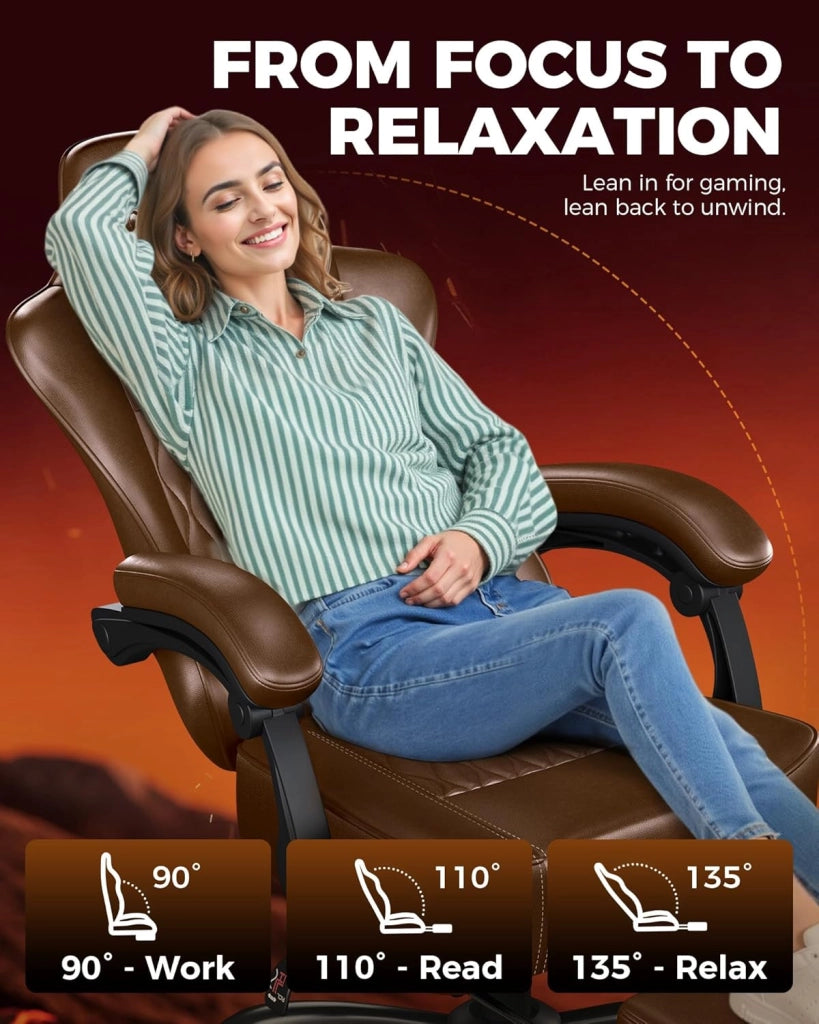 Sedia da Gaming, Poltrona da Ufficio Ergonomica, Sedile girevole e regolabile in altezza con braccioli sincronizzati, Cuscino lombare, Cuscino per la testa e Seduta extra spessa