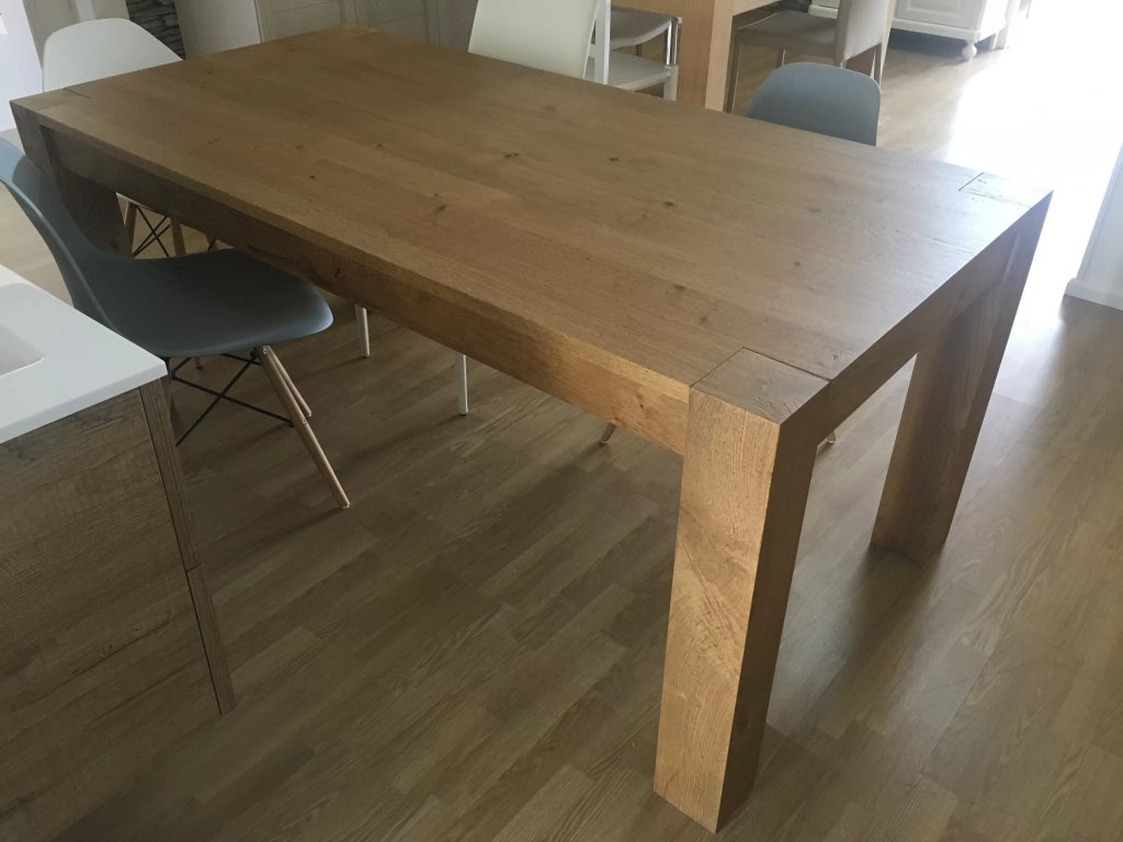 Tavolo allungabile in legno di rovere nodato misura l.140 p.90 h.77 (1638) - Mobili 2G