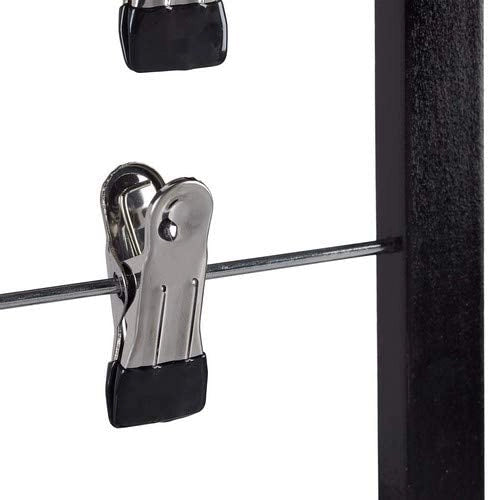 Set di 3 grucce multi-gruccia in legno per abiti e pantaloni clip salvaspazio e ganci a 360° nero 13_0000734_2