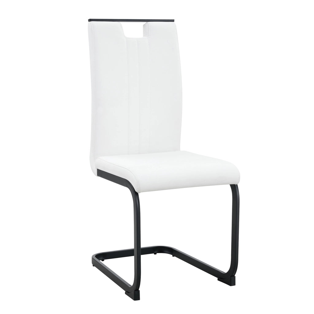 Set 2 Sedie da Pranzo in PU ¨C MINIMAL ¨C Bianche, Design Moderno