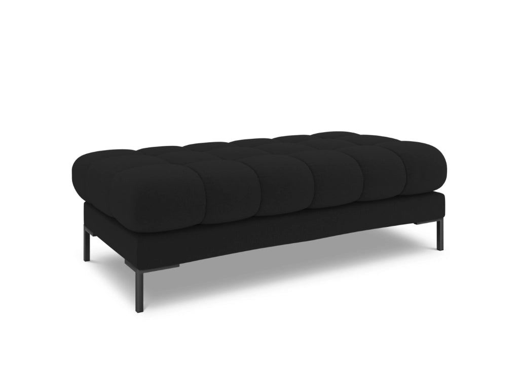 Cosmopolitan Design - Panca "Bali" 2 posti in tessuto strutturato nero 