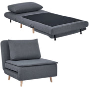 Poltrona letto ¨C zephmum ¨C Grigio con cuscino e gambe legno