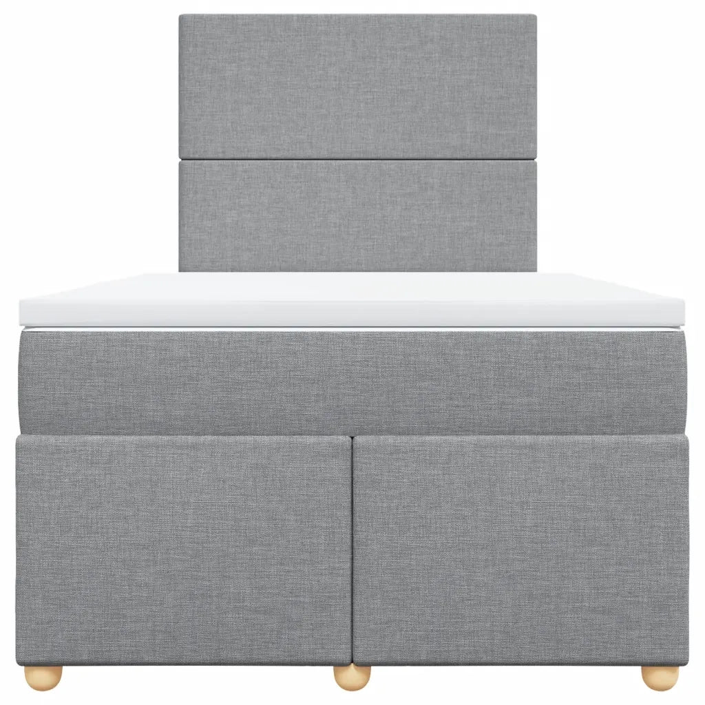 Giroletto a Molle con Materasso Grigio Chiaro 120x190cm Tessuto