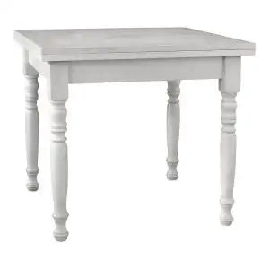 Tavolo in legno allungabile a libro gambe tornite Shabby chic bianco anticato