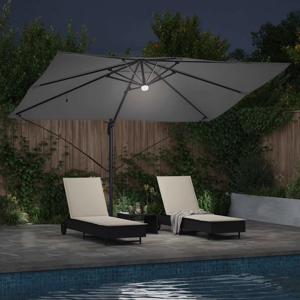Ombrellone-Ombrello da giardino Antracite 351 x 250 x 253 cm Poliestere e Alluminio
