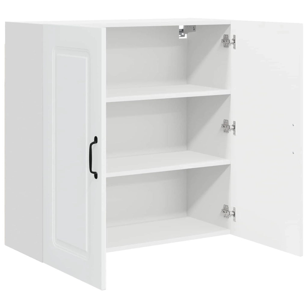 Mobile da cucina rettangolare con spazio di archiviazione moderno 80 x 31 x 80 cm legno ingegnerizzato bianco 02_0053733
