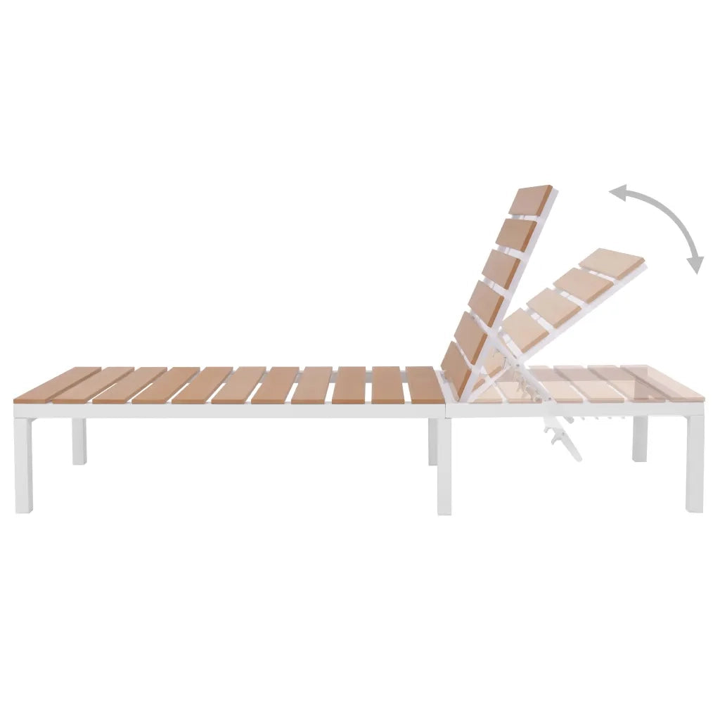 Lettino Prendisole in Alluminio e WPC Marrone cod mxl 21752