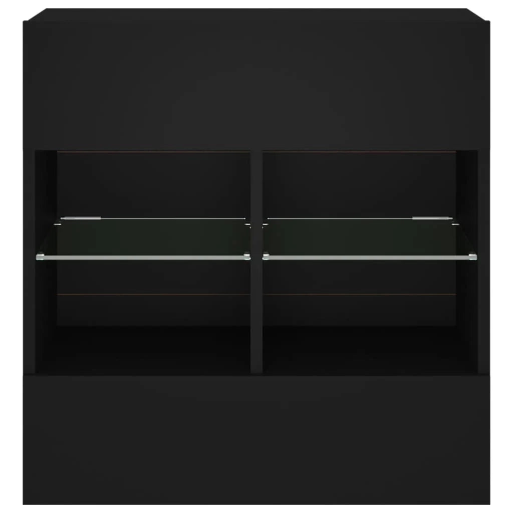 Mobile TV multimediale mensola TV credenza mobile TV per sala da pranzo soggiorno camera da letto montaggio a parete con luci LED 58,5 x 30 x 60,5 cm nero 02_0027897