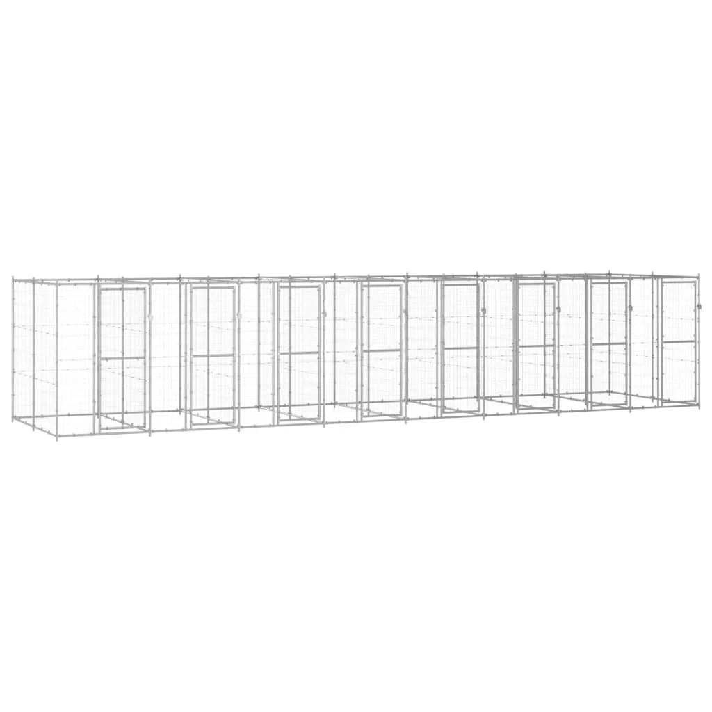 Recinto per animali da esterno per cani in acciaio zincato 19,36 m² 02_0000411