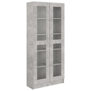 Vetrina/libreria contemporanea 82,5 x 30,5 x 185,5 cm legno composito grigio cemento 02_0047763