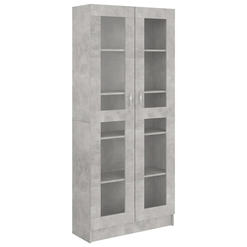Vetrina/libreria contemporanea 82,5 x 30,5 x 185,5 cm legno composito grigio cemento 02_0047763