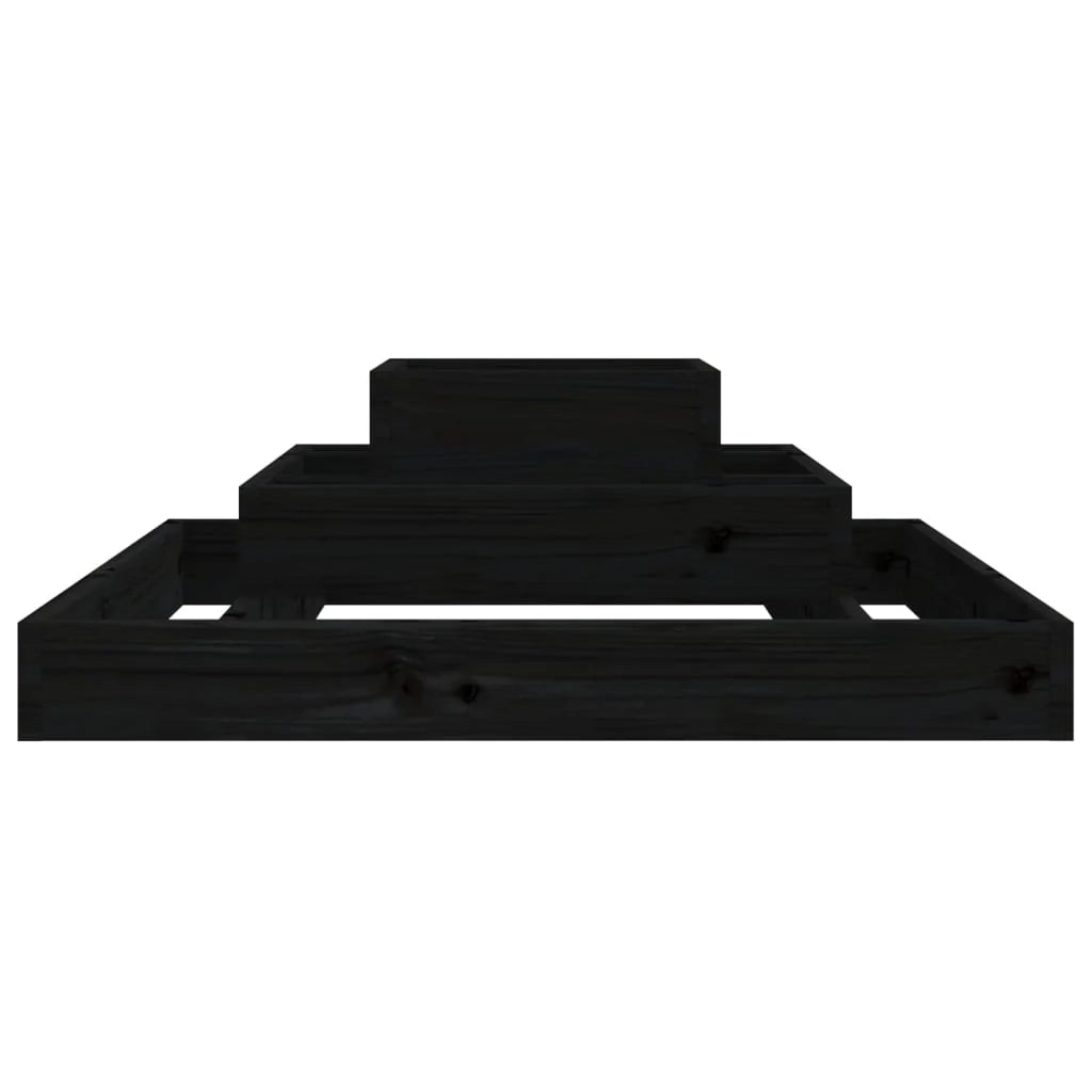 Fioriera rialzata per piante fiori terrazza giardino 80 x 80 x 27 cm legno massello di pino nero 02_0037906