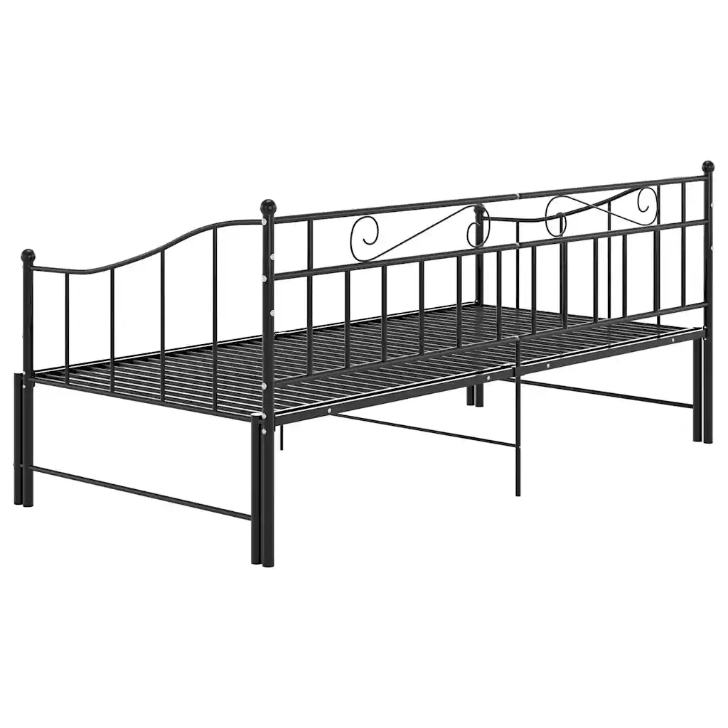 Telaio Divano Letto Estraibile Nero in Metallo 90x200 cm 324776