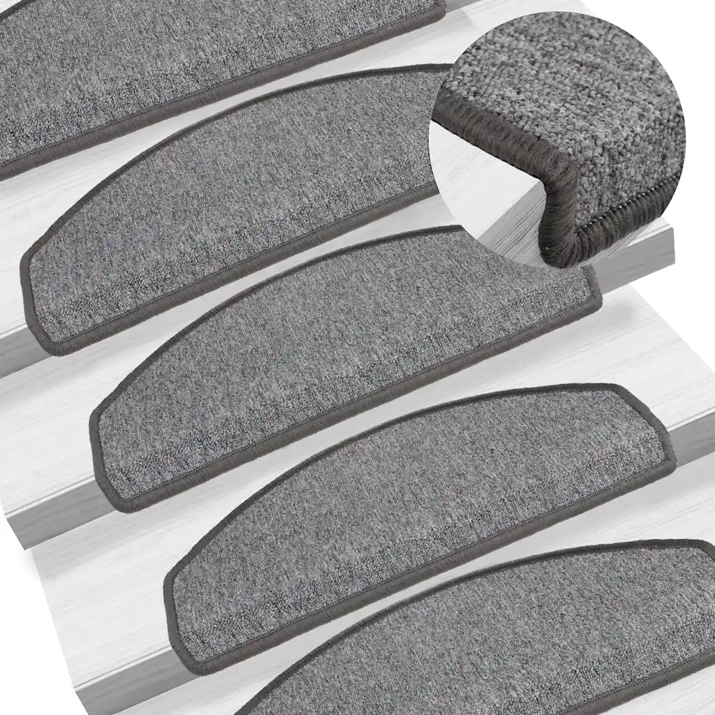 Tappetini per scale 20 pz 65x24x4 cm Grigio scuro Semicircolari Grandi