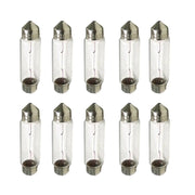 10x Lampade Alogene Siluro T11 C10W 41mm 12V 10W Interni Cortesia Targa Auto
