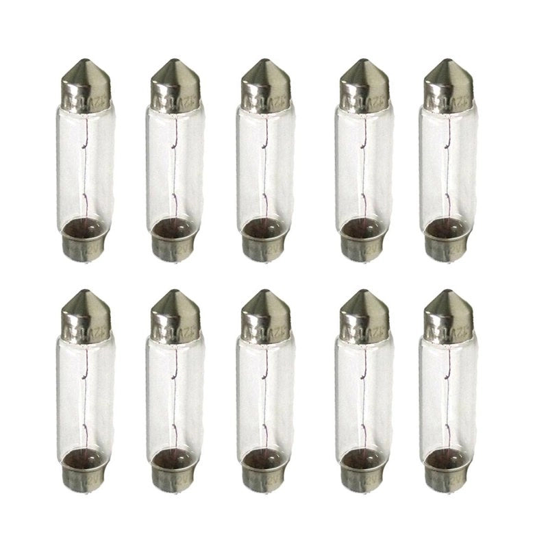 10x Lampade Alogene Siluro T11 C10W 41mm 12V 10W Interni Cortesia Targa Auto