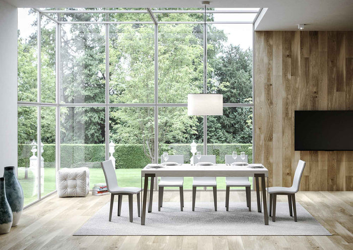 Tavolo Allungabile 200-304x90x77 cm Rio Bianco Frassino Telaio Antracite