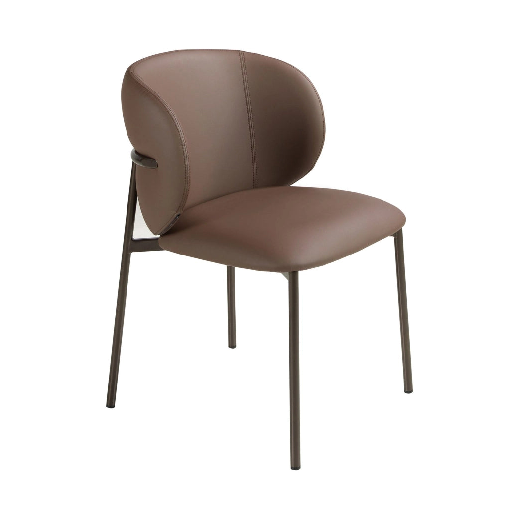 Sedia in similpelle marrone scuro