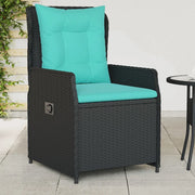 Sedie da giardino reclinabili 2 pz in Polyrattan Nero 368660
