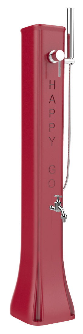 Mini Doccia Solare da Giardino Lavapiedi Miscelatore e Doccetta Mobile Arkema Happy Go Cherry