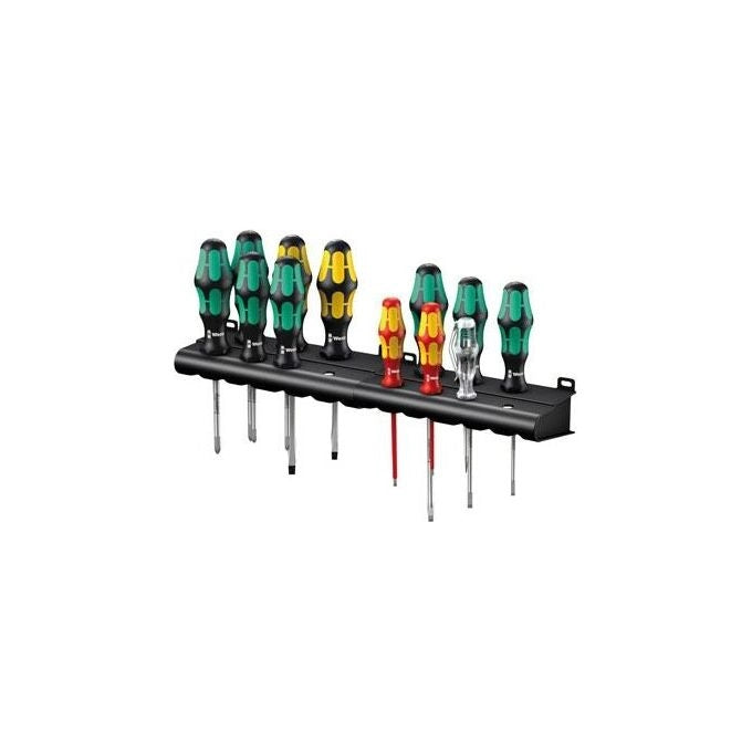 Wera 05051010001 Kraftform XXL Set Cacciaviti 12 Pezzi con Impugnatura Ergonomica Lasertip e Isolamento VDE 1000 Volt colore Nero