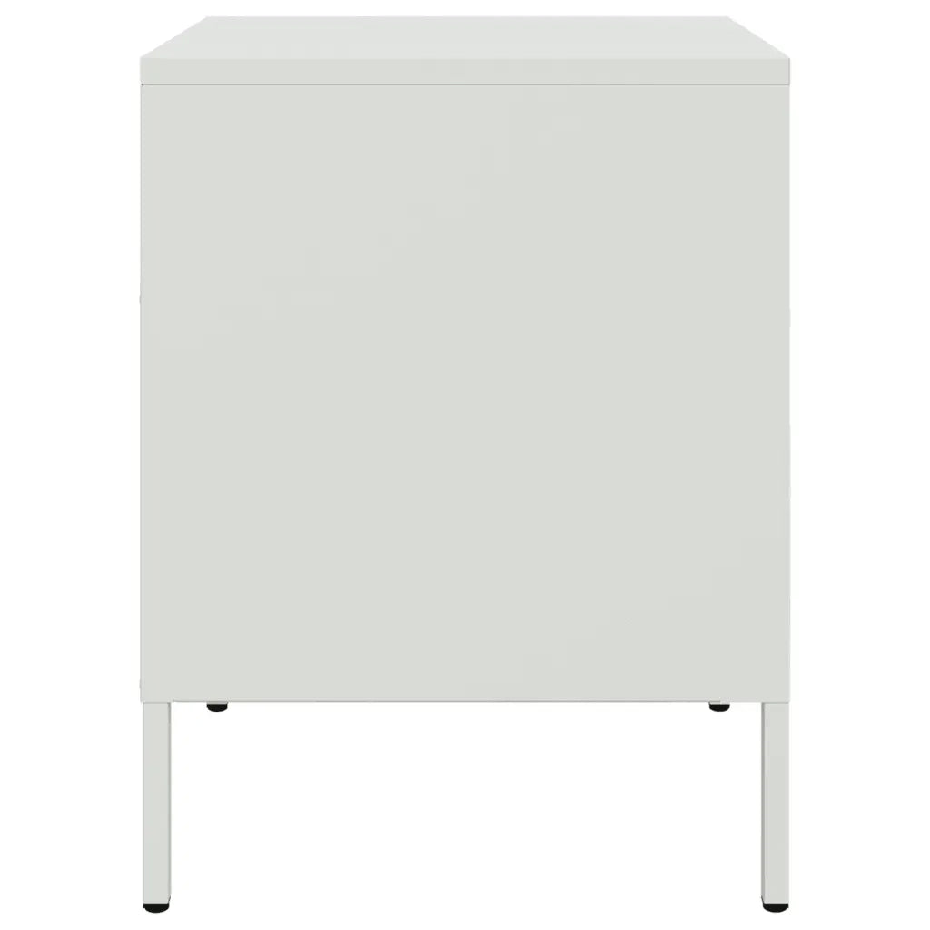 Comodino | Armadio da Notte | Mobiletto da notte Bianco 36x39x50,5 cm in Acciaio