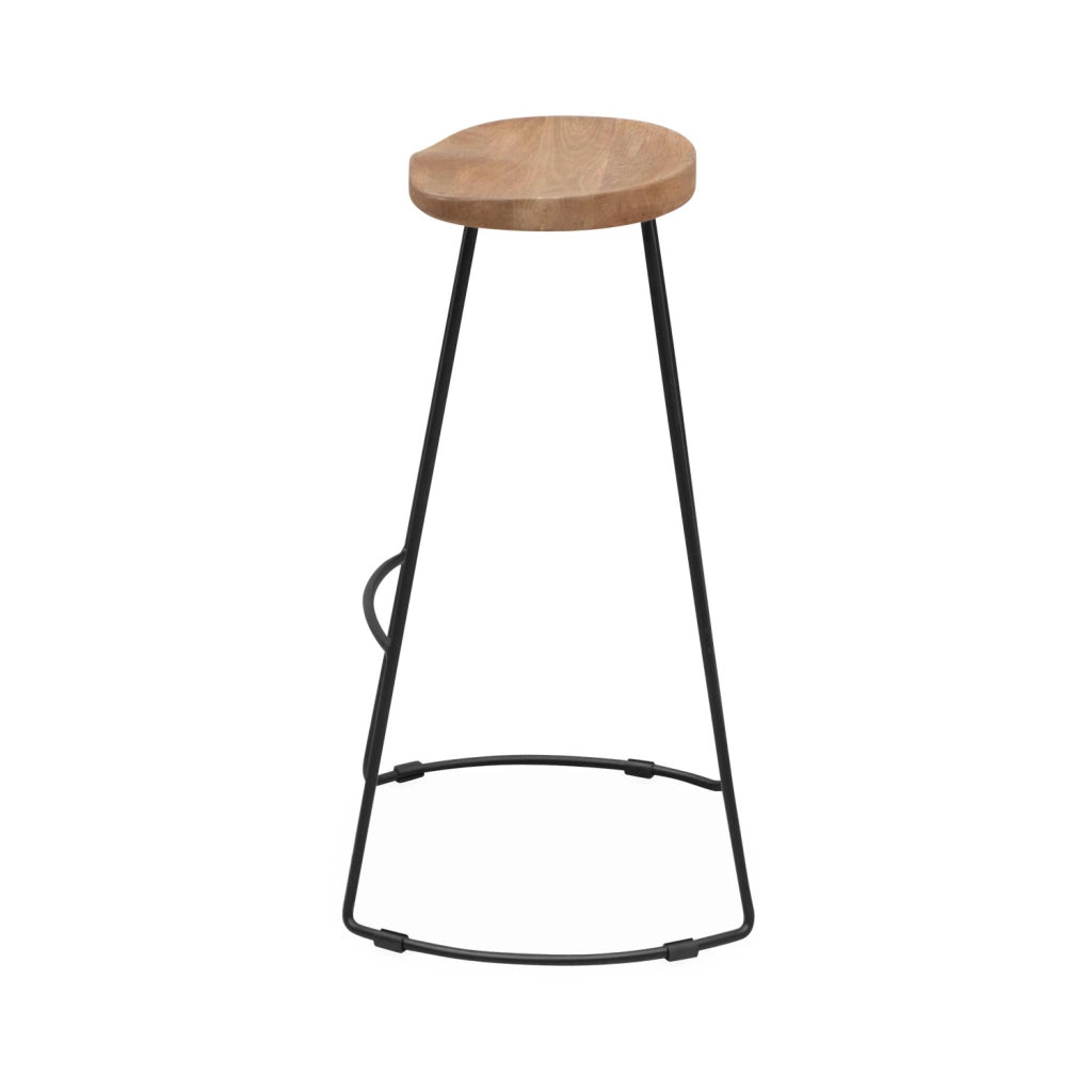 Set di 2 sgabelli da bar in legno di mango e acciaio, 75cm, marrone