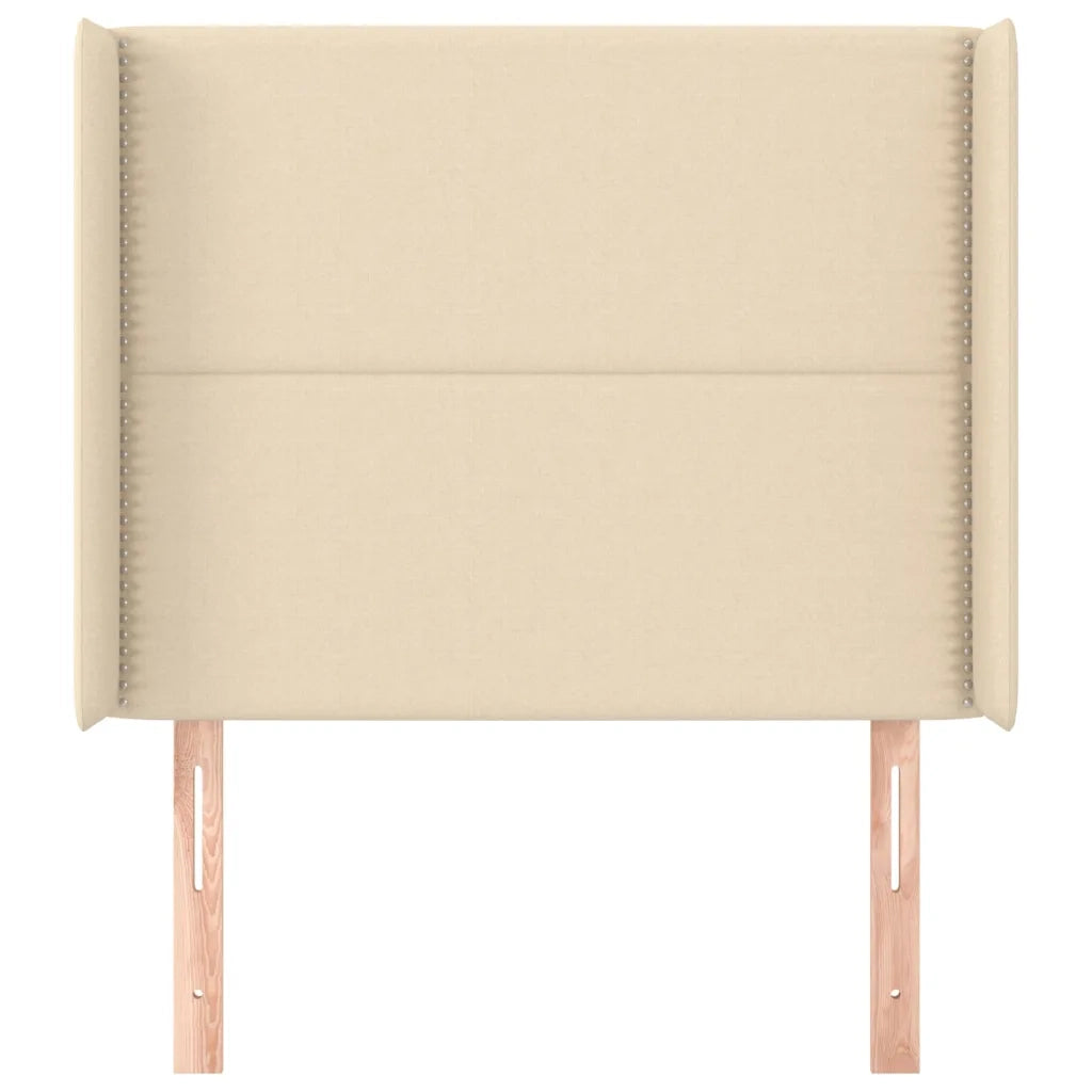 Testiera ad Orecchio Crema 93x16x118/128 cm in Tessuto