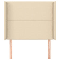 Testiera ad Orecchio Crema 93x16x118/128 cm in Tessuto