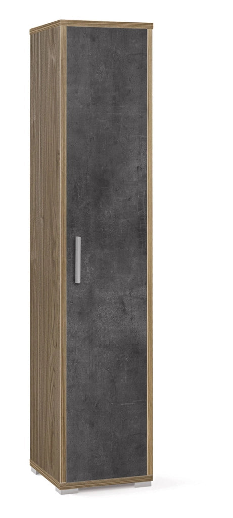 Armadio 1 Anta 39x182x41 cm Noce Stelvio/Ossido Nero