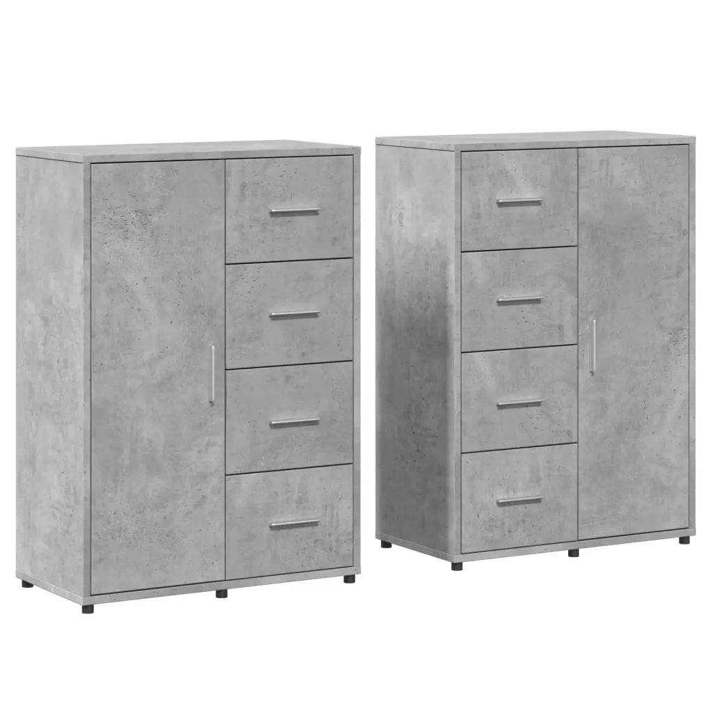 Credenze 2 pz Grigio Cemento 60x31x84 cm in Legno Multistrato 3276591