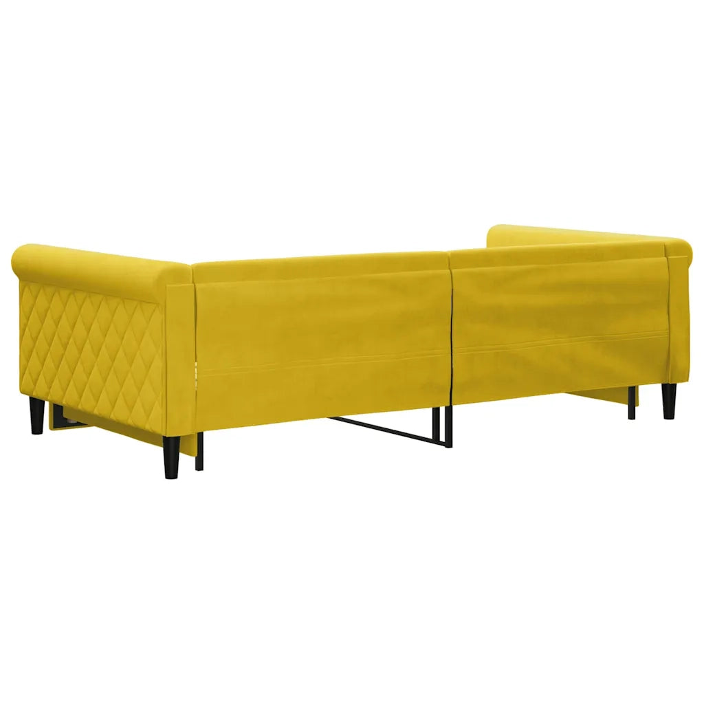 Divano Letto con Letto Estraibile Giallo 100x200 cm in Velluto 3197783
