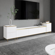 Cortin, Mobile Porta tv 2 Ripiani, 260x35x45h cm Bianco