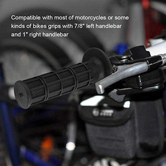 Stuurgrepi Plus in gomma nero per motocicletta e bicicletta, manubrio fisso, 22/25 mm