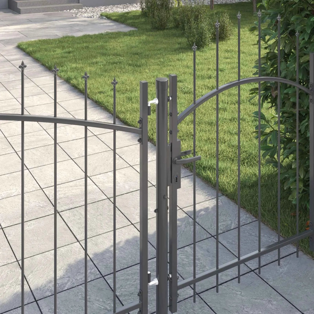 Cancello da giardino Woerden Grigio 100 x 500 cm Acciaio 42008917