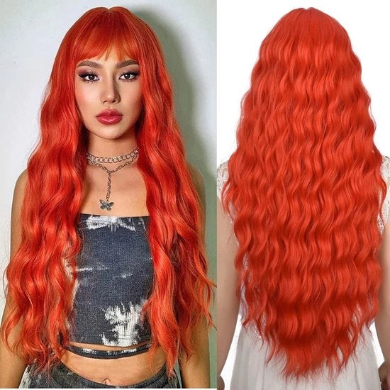 Parrucca Donna - Capelli Lunghi - Parrucca Falso Rosso - 71 cm