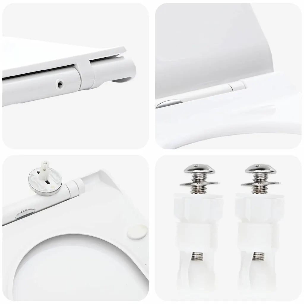 vidaXL Sedile del WC Bianco 48.5 x 36 x 5 cm Polipropilene