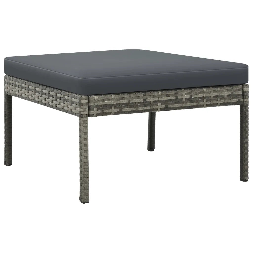Set Divani da Giardino 3 pz con Cuscini in Polyrattan Grigio cod mxl 42103