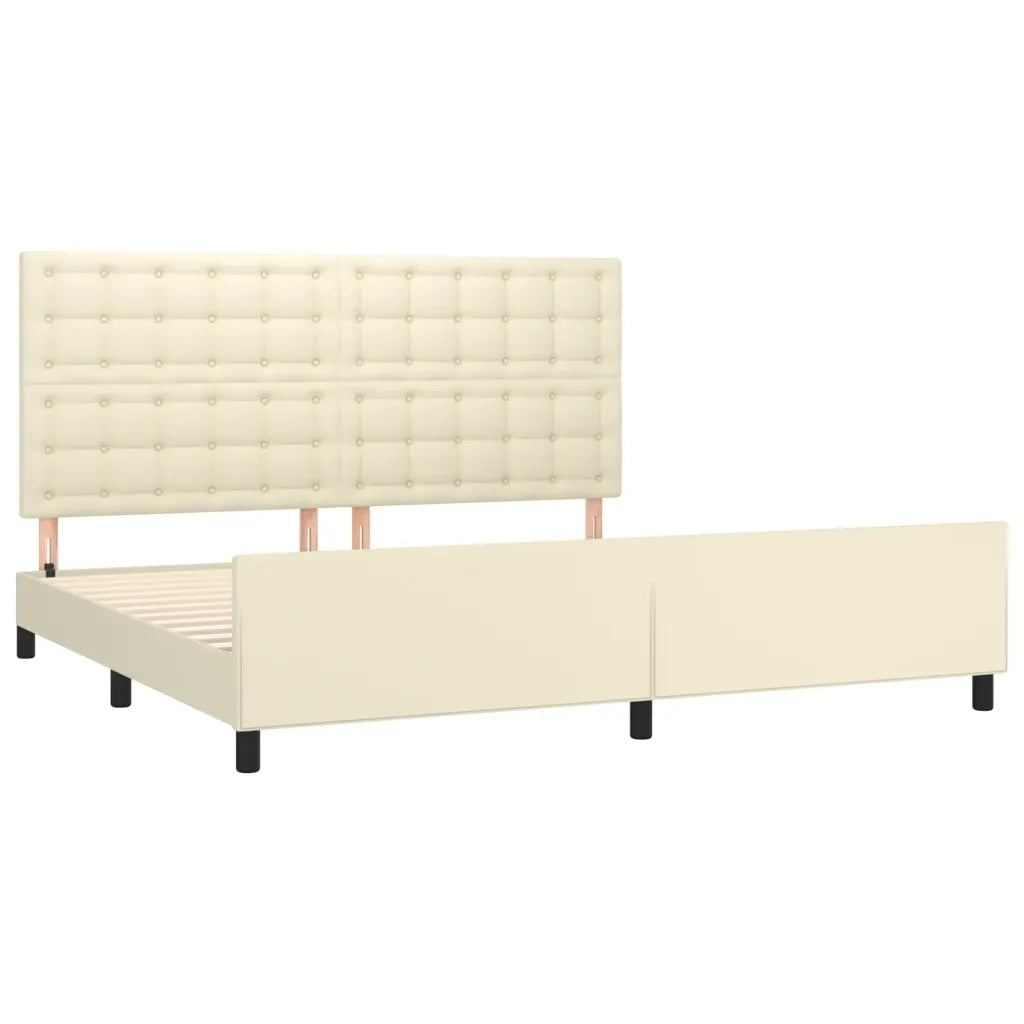 Giroletto con Testiera Crema 200x200 cm in Similpelle 3125593