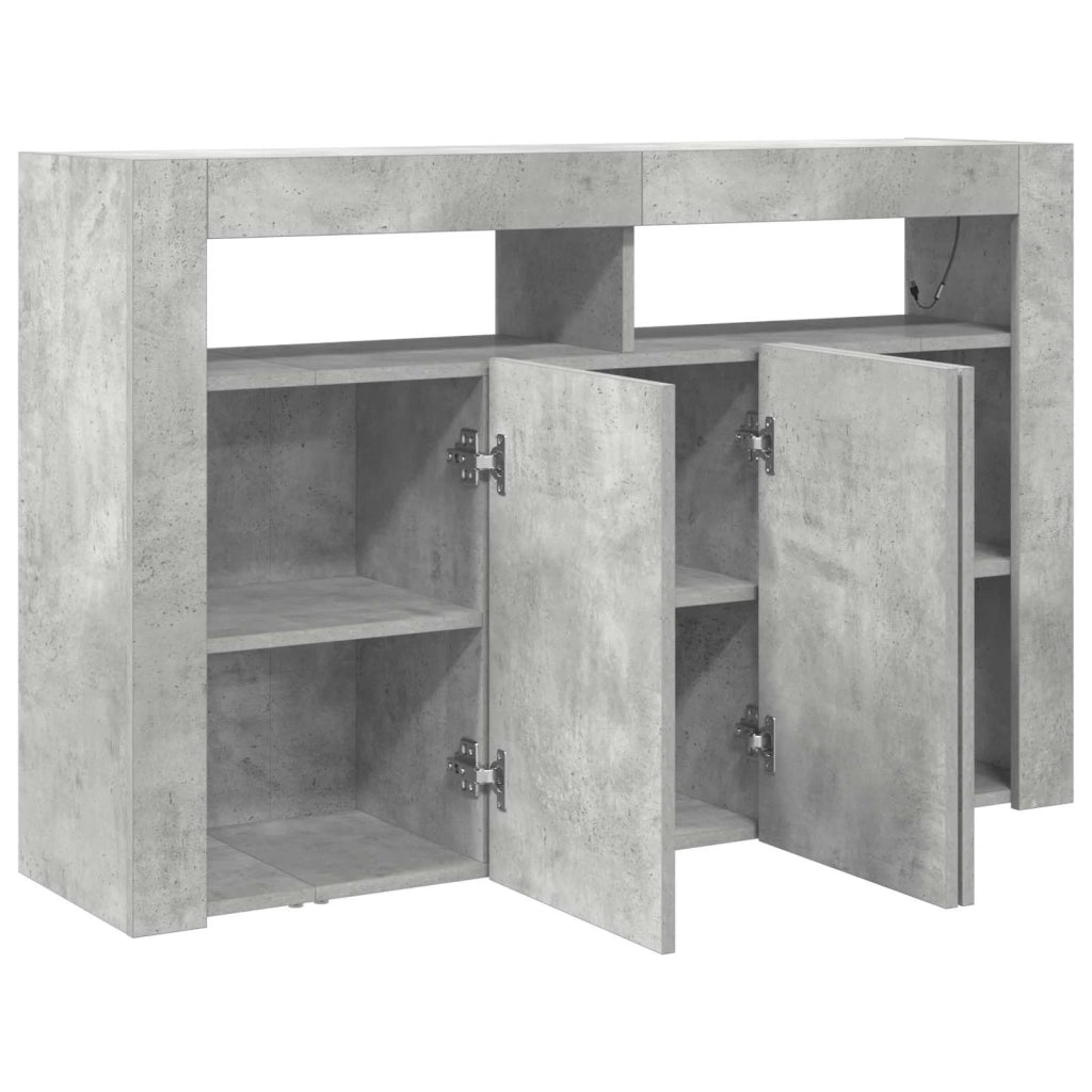 Credenza | Madia | Buffet da pranzo | Armadio da pranzo Grigio cemento 116 x 30 x 75 cm Legno multistrato