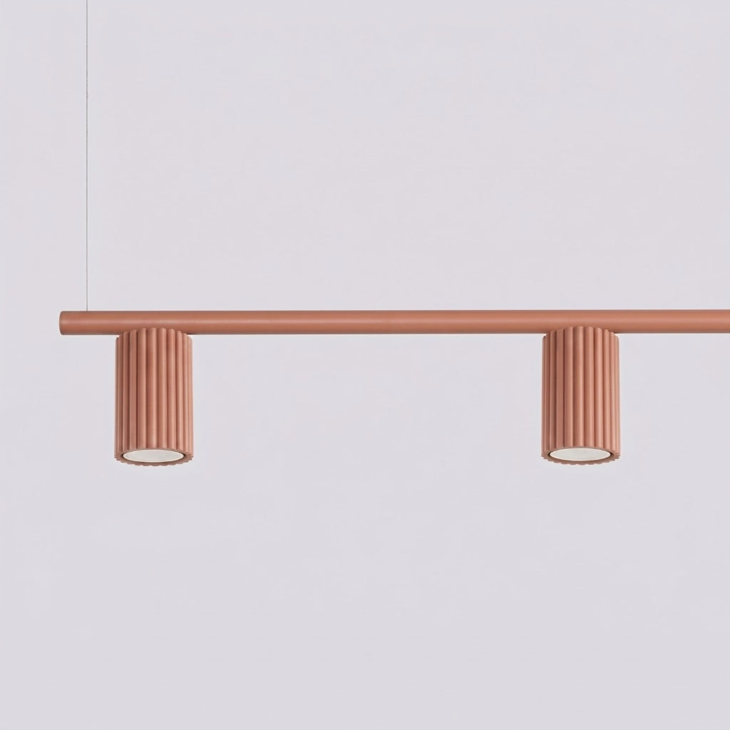 Lampadario KARBON 4 ocra rossa