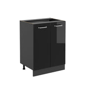 Vicco Mobiletto base cucina Nero lucido 60 cm senza piano di lavoro