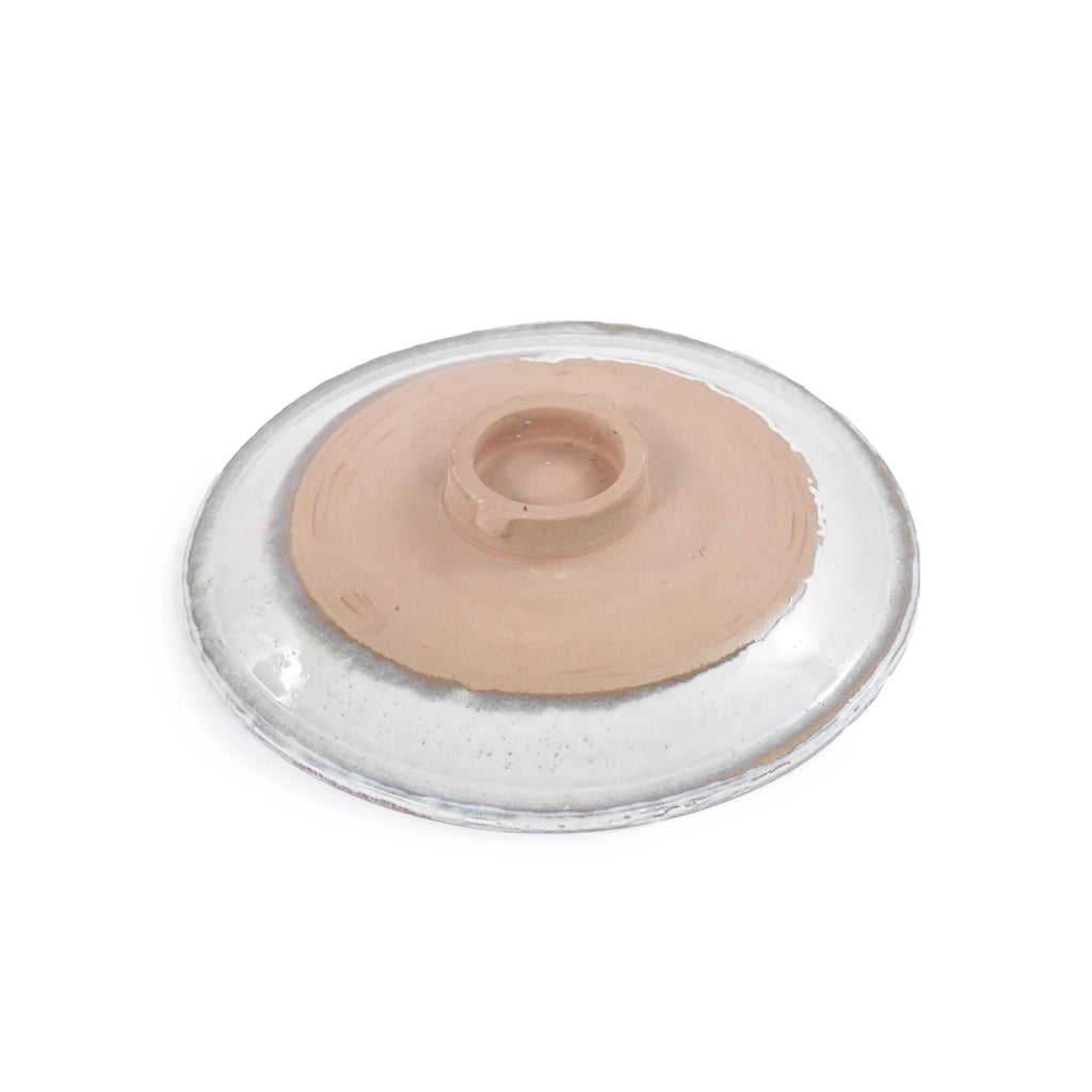 Vasca per uccelli da giardino in ceramica resistente al gelo per esterno bianca e rosa 43×45 cm