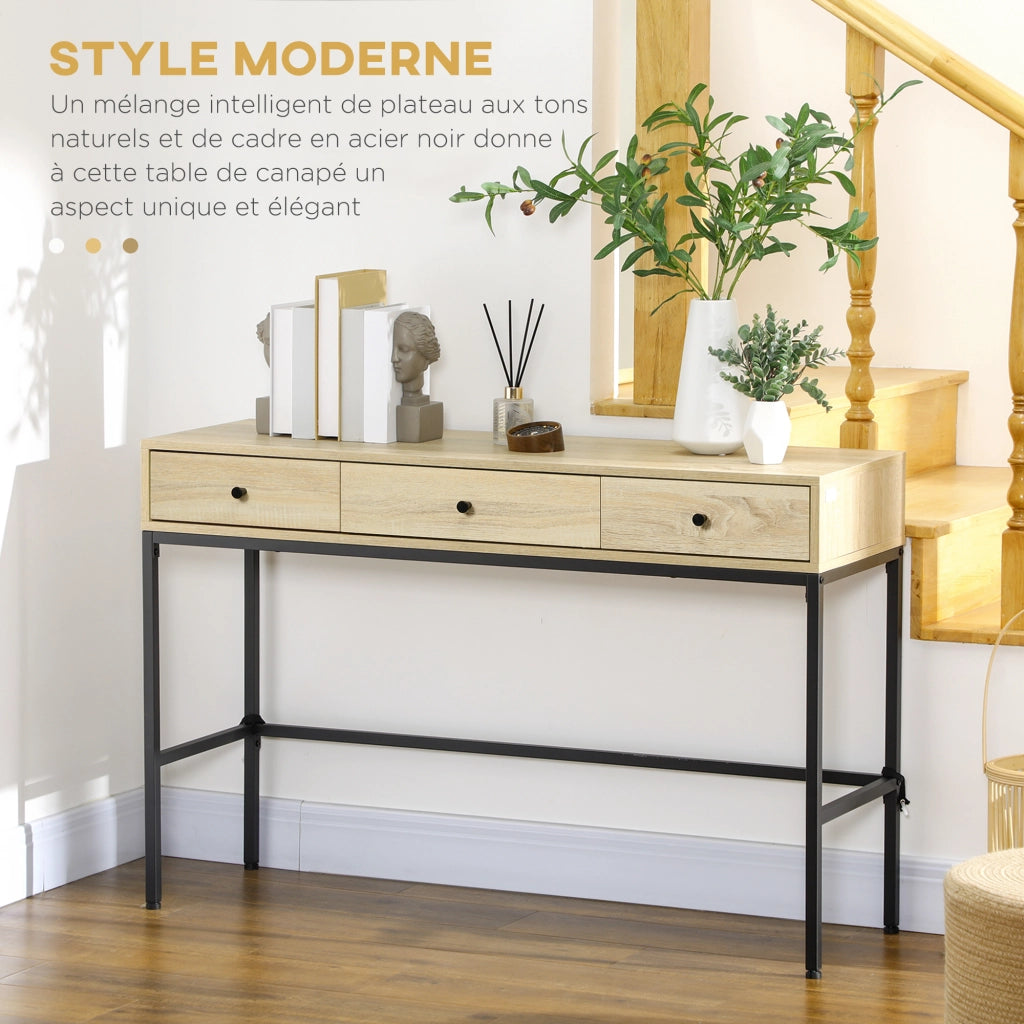 Consolle con cassetti ¨C zephmum ¨C effetto legno, stile industriale, 120x39.8x78 cm